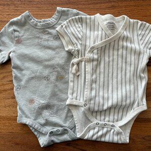 Pehr Ball Hog and Stripes Away Kimono style onesies 12-18 months